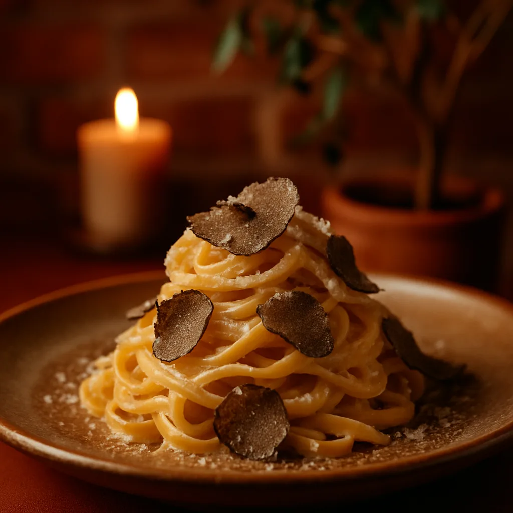 Schwarze Trüffelpasta aus Istrien